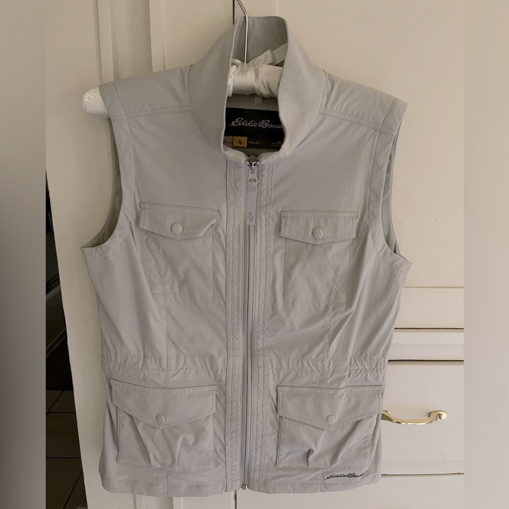 Eddie Bauer Beige Utility Vest Lightweight Outdoor Wear